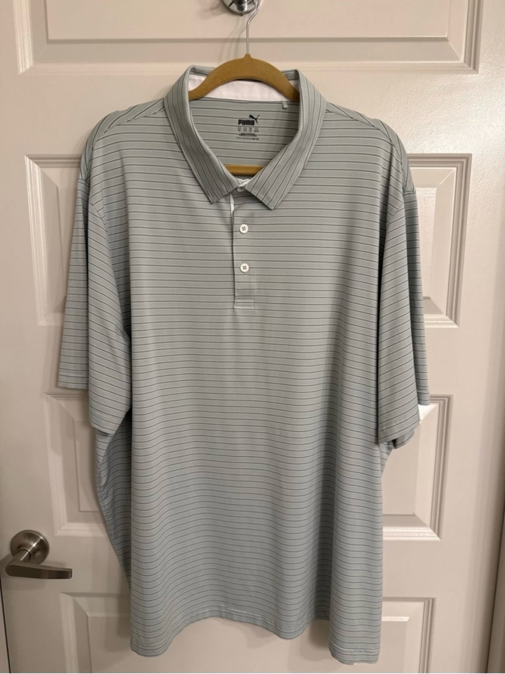Puma Golf MATTR Bay Light Green/White Striped Golf Polo